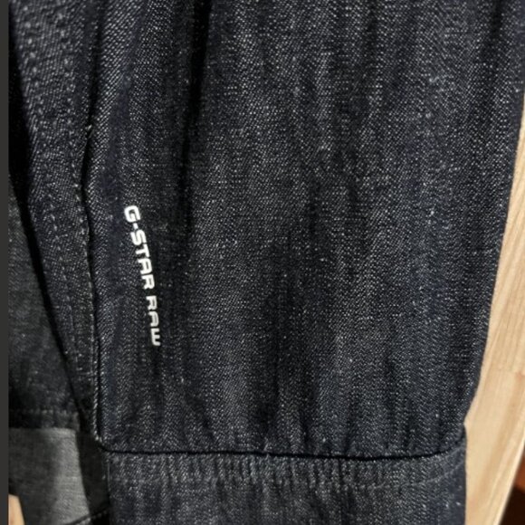 G-Star men's shirt M dark blue denim L/S slim fit zip pocket New without Tag - Picture 8 of 13